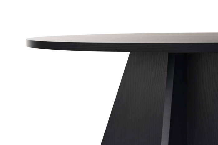 Hanah Home Mesa de Comedor 120x120 cm, Tablero de Melamina Negro Madera, Robusta 60 kg de Carga, Grosor 25 mm - Virella Wood Black